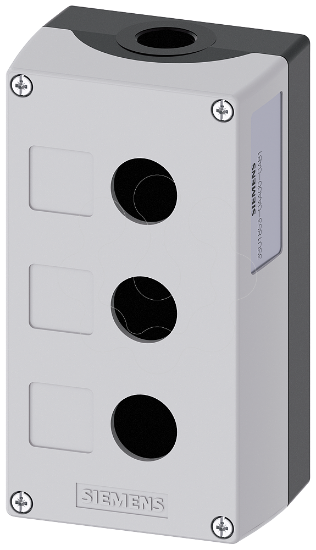 Imagem de Estacao de controlo vazia, 22mm, redonda, metal, cinza, 3 pontos de comando