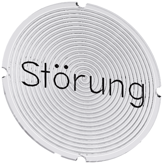 Imagem de Placa embutida para botao de pressao iluminado, redondo, inscricao: Interferencia