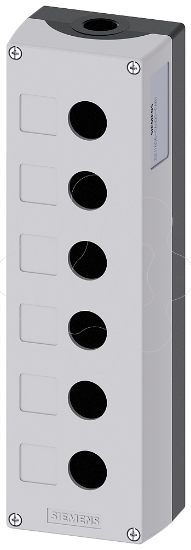 Imagem de Estacao de controlo vazia, 22mm, redonda, metal, cinza, 6 pontos de comando