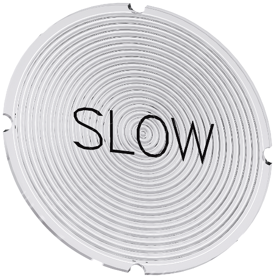 Imagem de Placa embutida para botao de pressao iluminado, redondo, inscricao: Slow