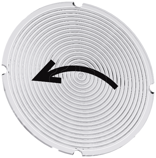 Imagem de Placa embutida para botao de pressao iluminado, redondo, simbolo: Movimento giratorio a esquerda