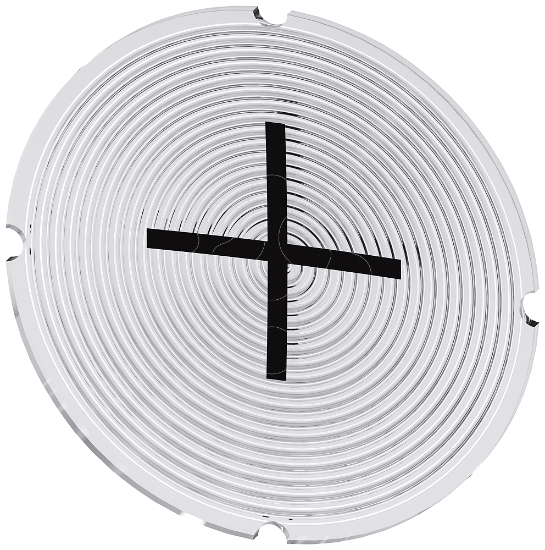 Imagem de Placa embutida para botao de pressao iluminado, redondo, simbolo: Aumento, mais