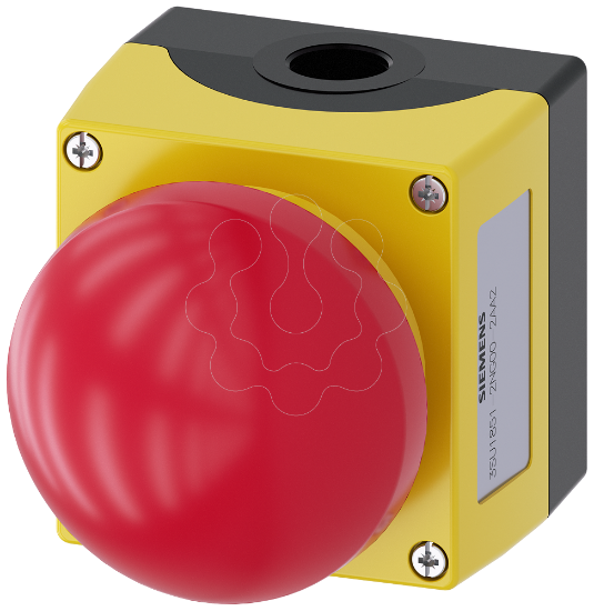 Imagem de Estacao de controlo paragem emergencia 22mm, metal, parte superior amarelo