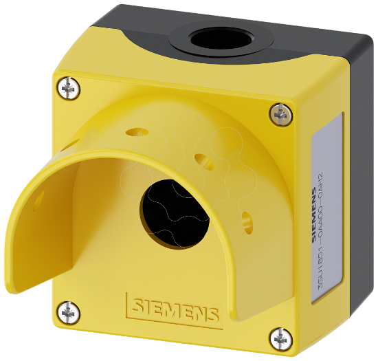 Imagem de Estacao de controlo vazia, 22mm, redonda, metal, amarelo, 1 ponto de comando