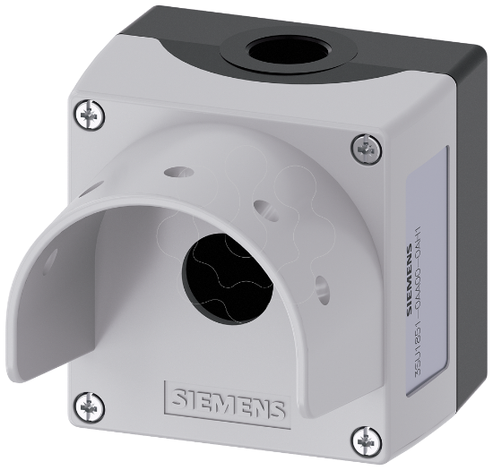 Imagem de Estacao de controlo vazia, 22mm, redonda, metal, cinza, 1 ponto de comando