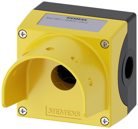 Imagem de Estacao de controlo vazia, 22mm, redonda, metal, amarelo, 1 ponto de comando