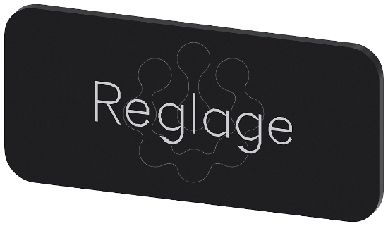 Imagem de Placa de identificacao 12,5x27mm, placa preto, inscricao: REGLAGE