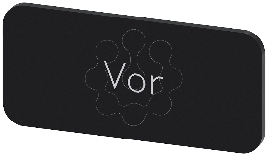 Imagem de Placa de identificacao 12,5x27mm, placa preto, inscricao: Para a frente