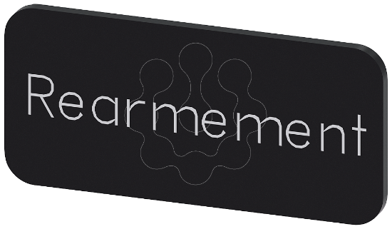 Imagem de Placa de identificacao 12,5x27mm, placa preto, inscricao: REARMEMENT