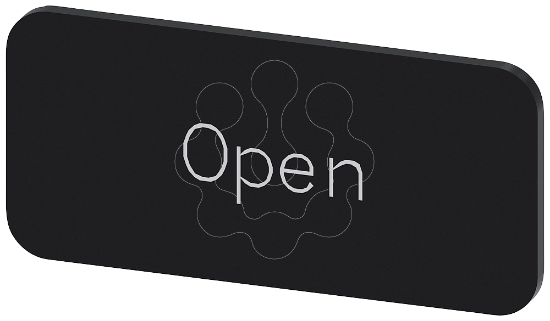 Imagem de Placa de identificacao 12,5x27mm, placa preto, inscricao: Open