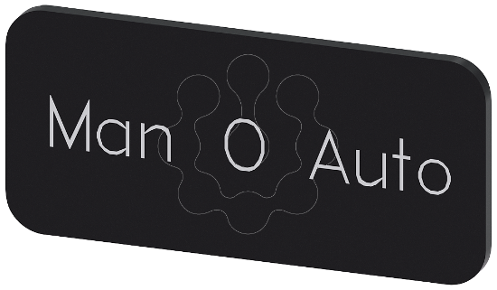 Imagem de Placa de identificacao 12,5x27mm, placa preto, inscricao: Man-O-Auto