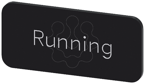 Imagem de Placa de identificacao 12,5x27mm, placa preto, inscricao: Running