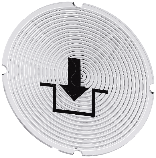 Imagem de Placa embutida para botao de pressao iluminado, redondo, simbolo: Travar