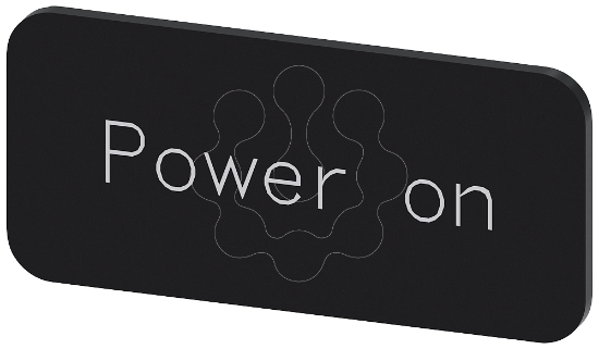 Imagem de Placa de identificacao 12,5x27mm, placa preto, inscricao: Power off