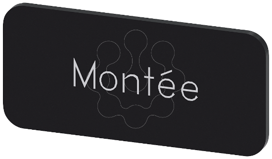 Imagem de Placa de identificacao 12,5x27mm, placa preto, inscricao: Montee