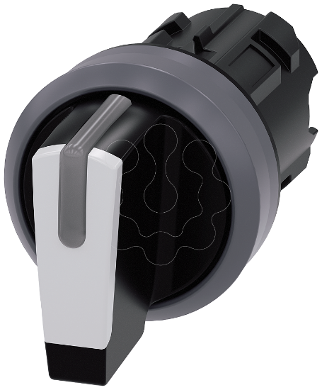 Imagem de Interruptor com manipulo iluminado, 22mm, redondo, plastico anel frontal de metal, branco