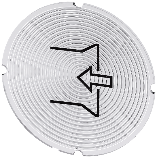 Imagem de Placa embutida para botao de pressao iluminado, redondo, simbolo: Aspirar