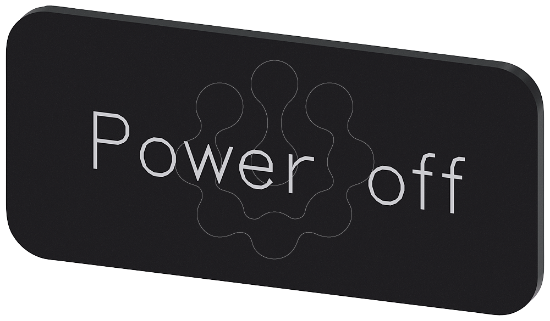 Imagem de Placa de identificacao 12,5x27mm, placa preto, inscricao: Power on