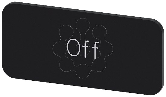 Imagem de Placa de identificacao 12,5x27mm, placa preto, inscricao: Off