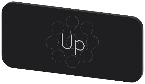Imagem de Placa de identificacao 12,5x27mm, placa preto, inscricao: Up
