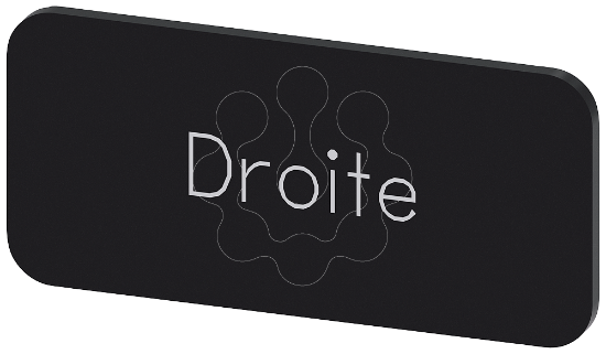 Imagem de Placa de identificacao 12,5x27mm, placa preto, inscricao: DROITE