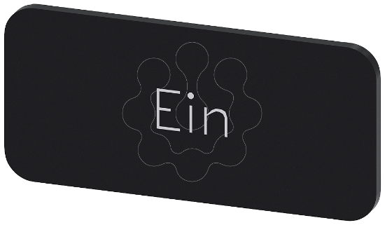 Imagem de Placa de identificacao 12,5x27mm, placa preto, inscricao: Ligado