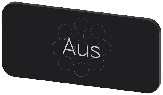 Imagem de Placa de identificacao 12,5x27mm, placa preto, inscricao: Desligado