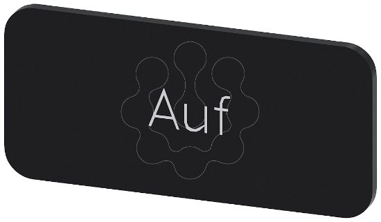 Imagem de Placa de identificacao 12,5x27mm, placa preto, inscricao: Cima