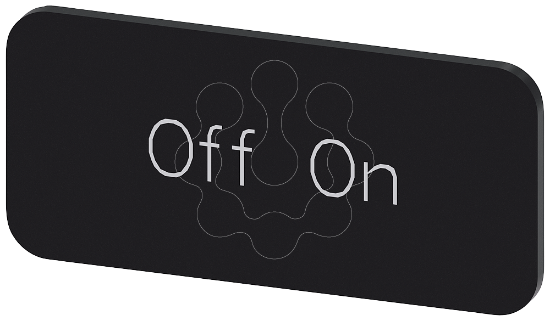 Imagem de Placa de identificacao 12,5x27mm, placa preto, inscricao: Off-On