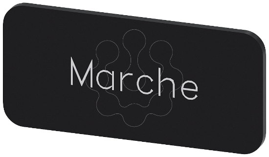 Imagem de Placa de identificacao 12,5x27mm, placa preto, inscricao: Marche