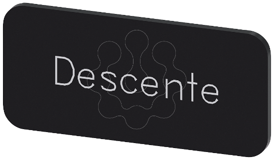 Imagem de Placa de identificacao 12,5x27mm, placa preto, inscricao: Descente