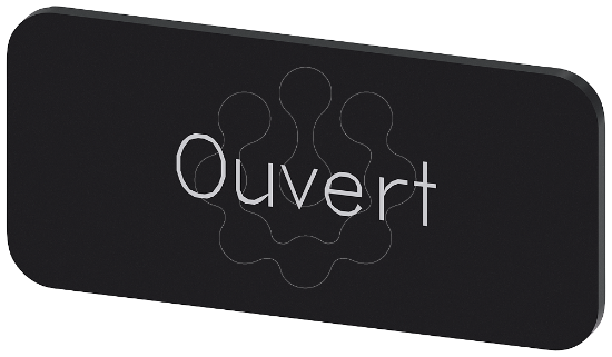 Imagem de Placa de identificacao 12,5x27mm, placa preto, inscricao: OUVERT