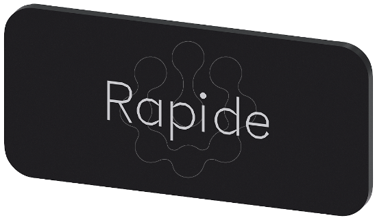 Imagem de Placa de identificacao 12,5x27mm, placa preto, inscricao: rapide