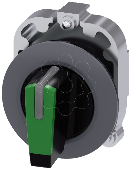 Imagem de Interruptor com manipulo, iluminavel, 30mm, redondo, metal, fosco, verde