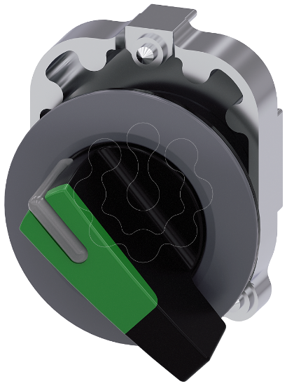 Imagem de Interruptor com manipulo iluminavel, 30 mm, redondo, metal, verde, longo