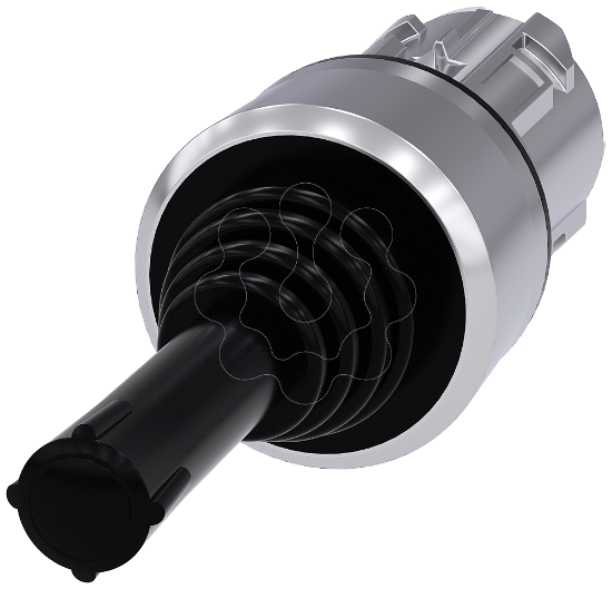 Imagem de Controlador Joystick, 22mm, redondo, metal, brilhante, preto, vertical