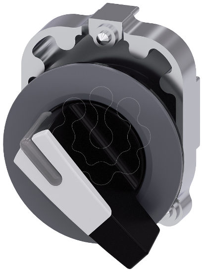 Imagem de Interruptor com manipulo, iluminavel, 30 mm, redondo, metal, mate, branco