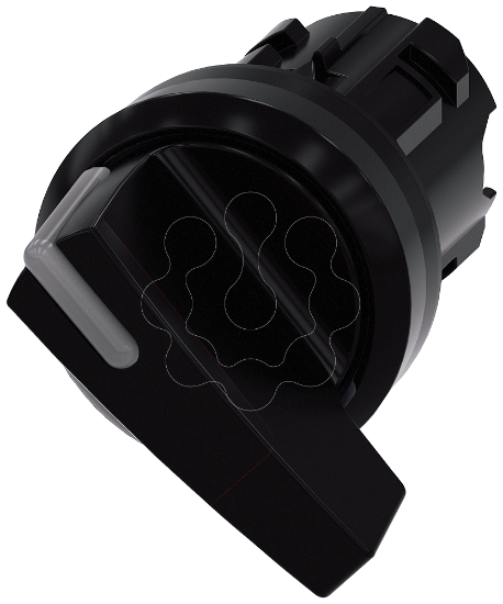 Imagem de Interruptor com manipulo, iluminavel, 22mm, redondo, plastico, preto, manipulo longo