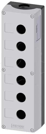Imagem de Estacao de controlo vazia, 22mm, redonda, plastico, cinza, 6 pontos de comando