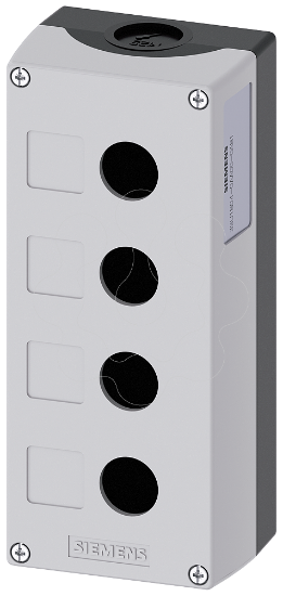 Imagem de Estacao de controlo vazia, 22mm, redonda, plastico, cinza, 4 pontos de comando