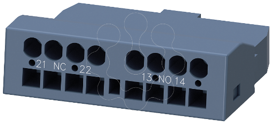 Imagem de interruptor auxiliar transversalmente 1NA+1NF conexao de mola para disjuntor 3RV2