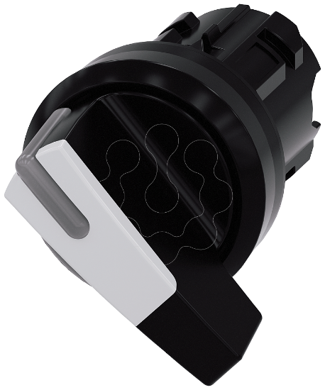 Imagem de Interruptor com manipulo, iluminavel, 22mm, redondo, 2 posicoes, preto, branco