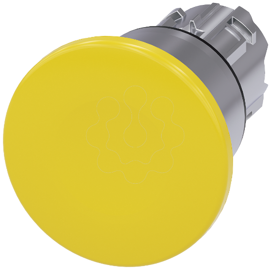 Imagem de Botao cogumelo, 22 mm, redondo, metal, de alto brilho, amarelo, 40 mm