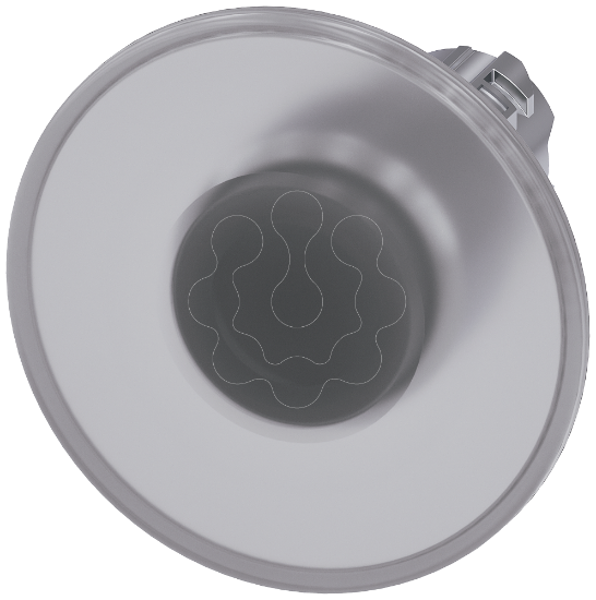 Imagem de Botao cogumelo iluminado, 22mm, redondo, metal, alto brilho, transparente, 60mm