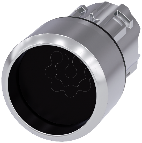 Imagem de Botao de pressao, anel frontal, 22mm, redondo, metal, alto brilho, preto