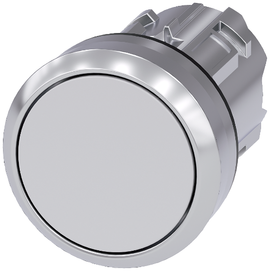 Imagem de Botao de pressao, 22mm, redondo, metal, alto brilho, branco