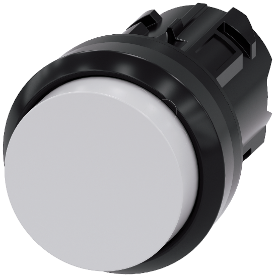 Imagem de Botao de pressao, 22mm, redondo plastico, branco, botao de comando