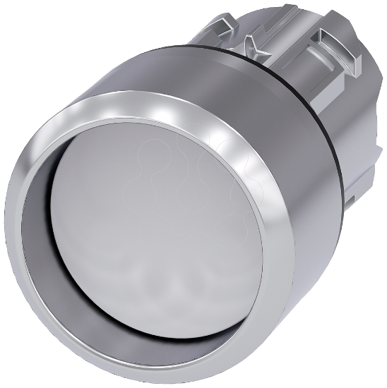 Imagem de Botao de pressao, 22mm, redondo, metal, alto brilho, branco, anel frontal