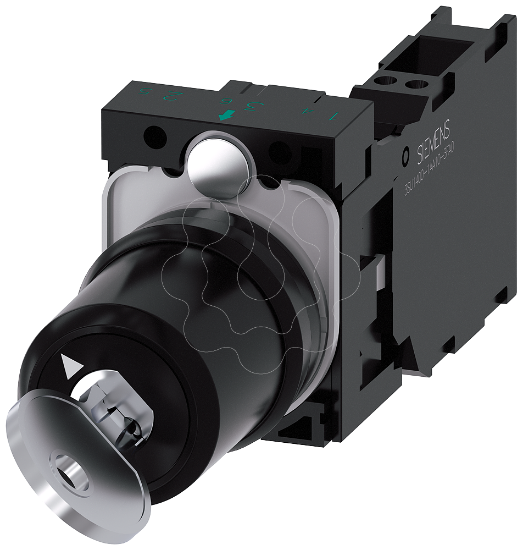 Imagem de Interruptor de chave Siemens, C, 22mm, redondo, plastico, retirada da chave O+I, 1NA+1NF