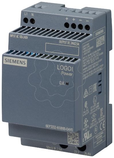 Imagem de Alimentacao de corrente LOGOPower, monofasica 24 V CC/2,5 A